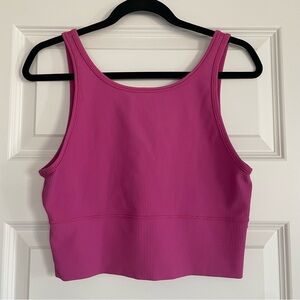 Lululemon Athletica Fuchsia Ribbed Power Pivot Crop Tank Top